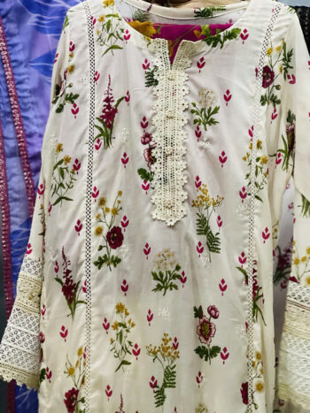 Off-White floral lawn dress medium – summer women's fashion