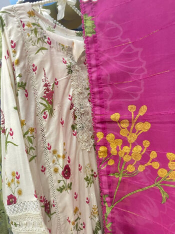 Off-White floral lawn dress medium – summer women's fashion